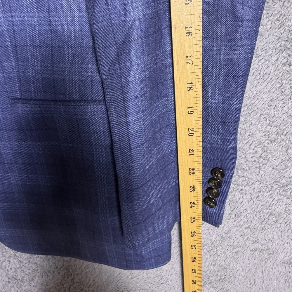 Ralph Lauren Blazer Men 44R Silk Wool Glen Windowpane Suit Jacket Sport Coat